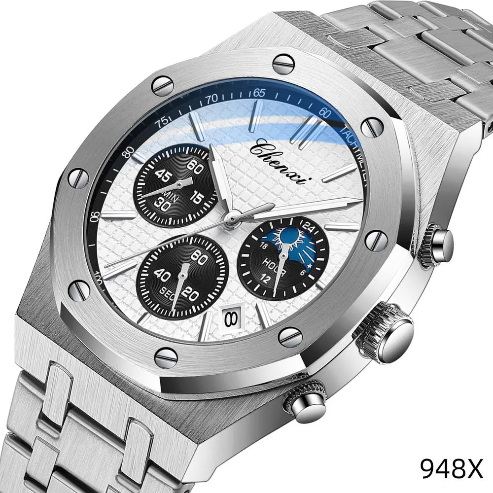 CHENXI  Multifunctional Men's Watches Luxury Brand Calendar Luminous  Waterproof Men Wristwatch High Quality Quartz male Watch