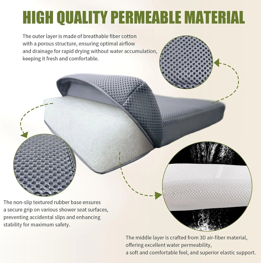 Shower Seat Cushion, Soft Chair Pad for Elderly Bathing，Easy to Clean & Quick Dry.Suitable for Shower Seats, Bathtub Baths