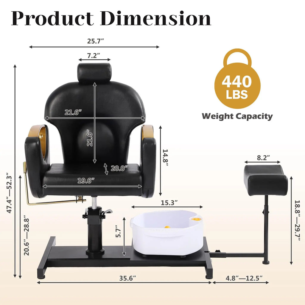 AOLIVIYA Modern Light Multifunctional Adjustable Pedicure Chair Metal Foot Bath Rotating Foot Therapy Massage For Salon Professi