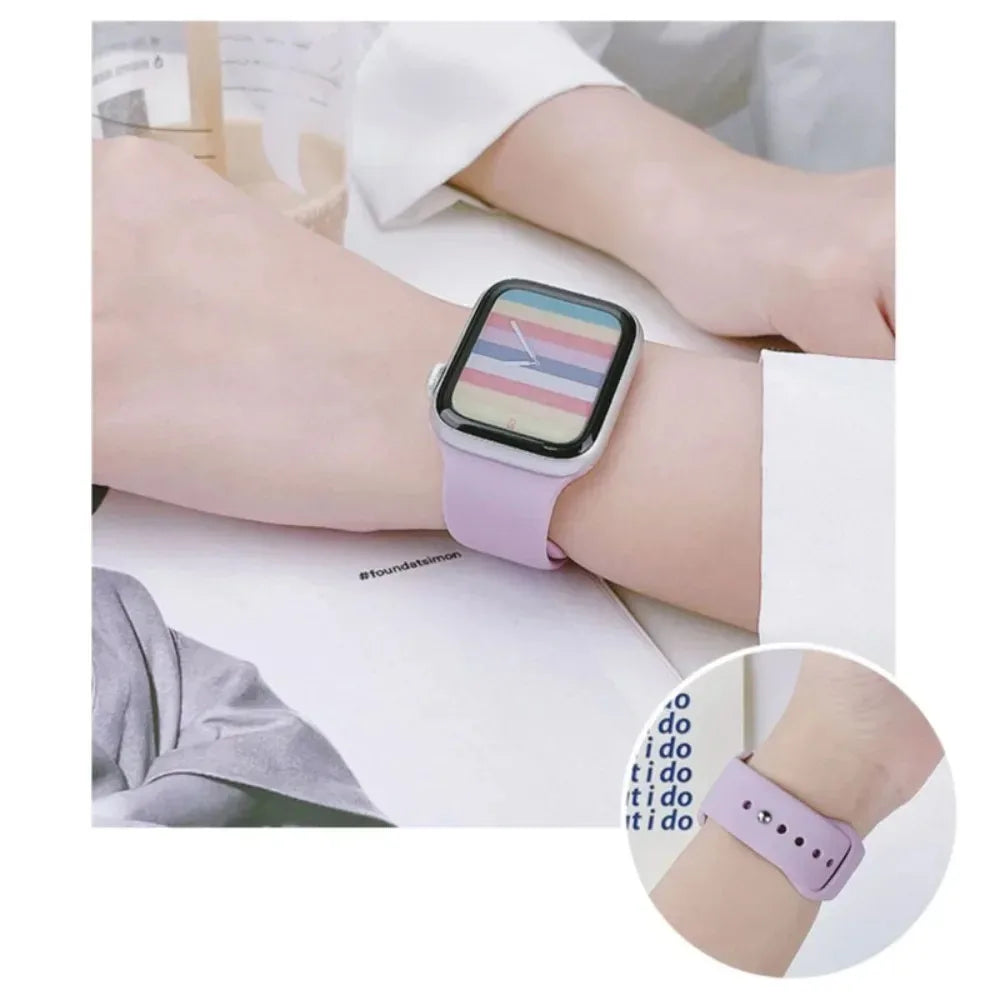 Sports Silicone Strap For Apple Watch Band Ultra 49mm 46mm 45mm 44mm 42mm 41mm 40mm Watchband for iWatch 11 10 9 8 7 6 5 4 SE