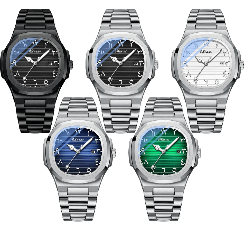 Eastern Arabic Numerals Dial Man Watch Fashion Original Date Quartz Watches For Men Classic Business Waterproof Men's Wristwatch