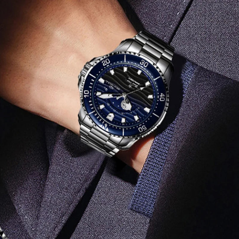Seagull 43.5mm Diving Watch 300M Waterproof Automatic Mechanical Wristwatch Moon Phase Luminescent Men Watches 1215 New 2025