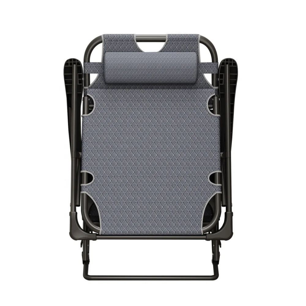 Outdoor Portable Lightweight Adjustable Folding Gravity Lounger For Beach Camping, Poolside, Hotels