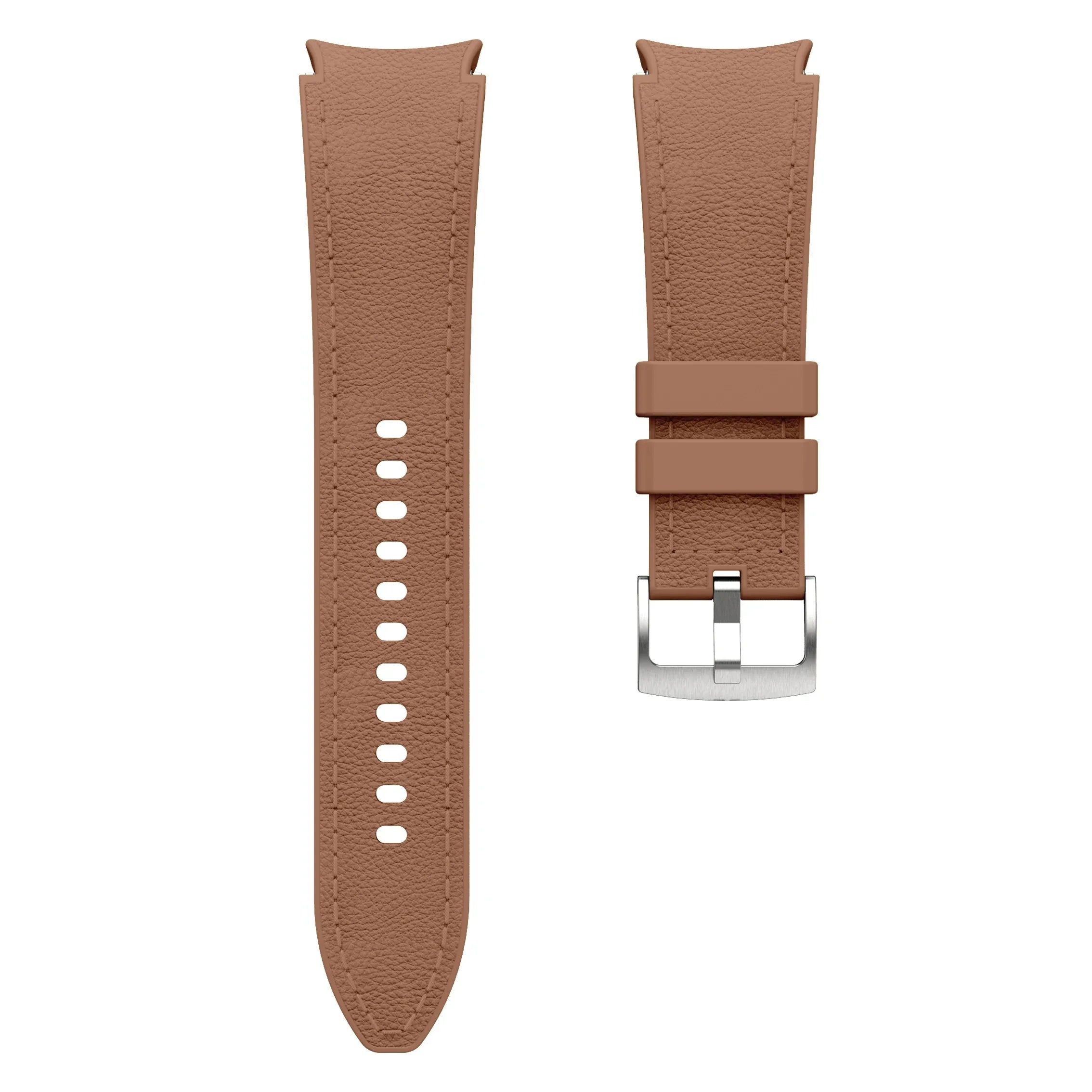 Silicone+Leather Strap for Samsung Galaxy Watch 7 6 5 4 44mm 40mm/5 Pro 45mm Wristband for Galaxy Watch 6 Classic 47mm 43mm Belt