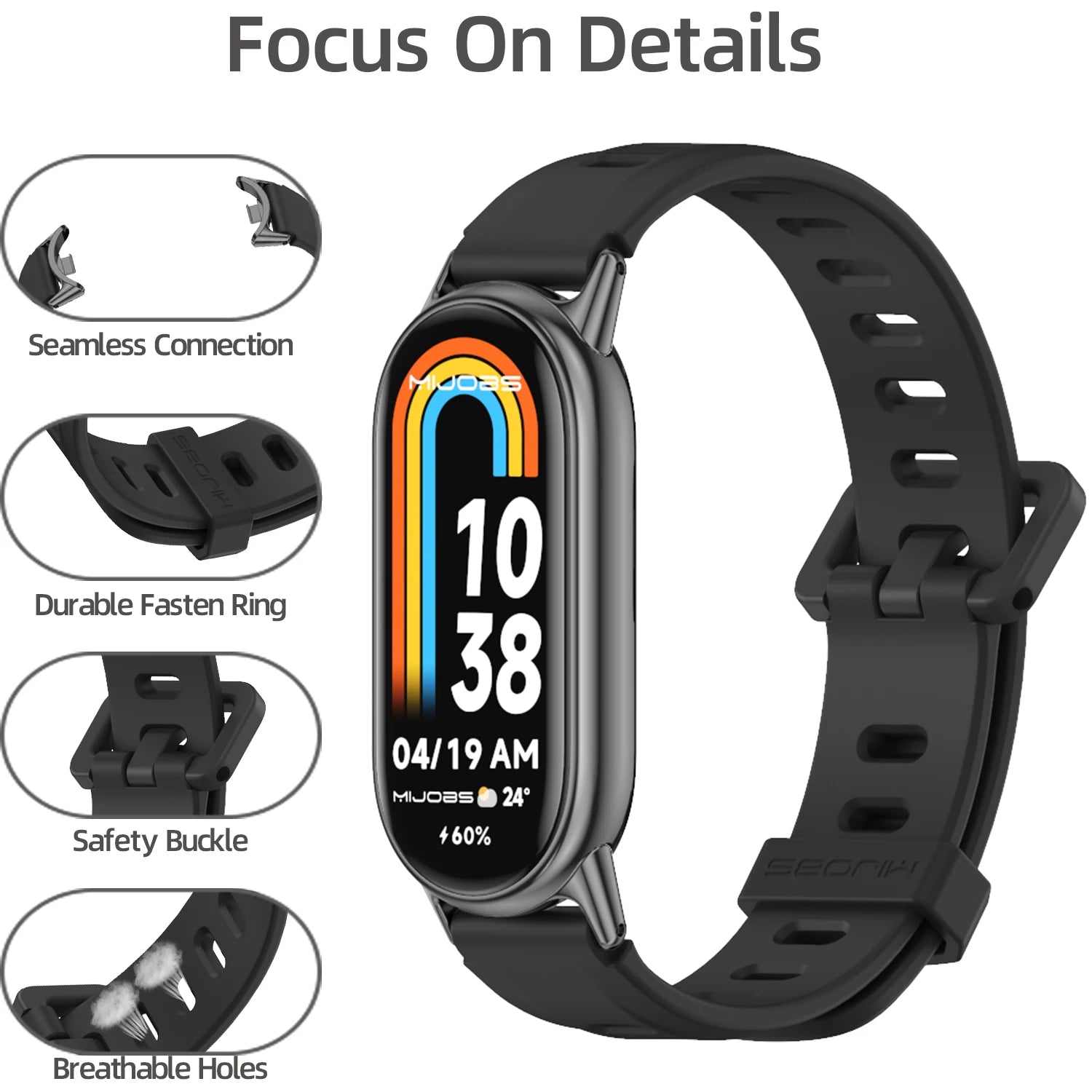 Strap for Mi Band 10 9 8 7 6 5 Watch Band for Mi Band 10 Silicone Wristband for Mi Band 9 Bracelet For Mi Band 8 Strap