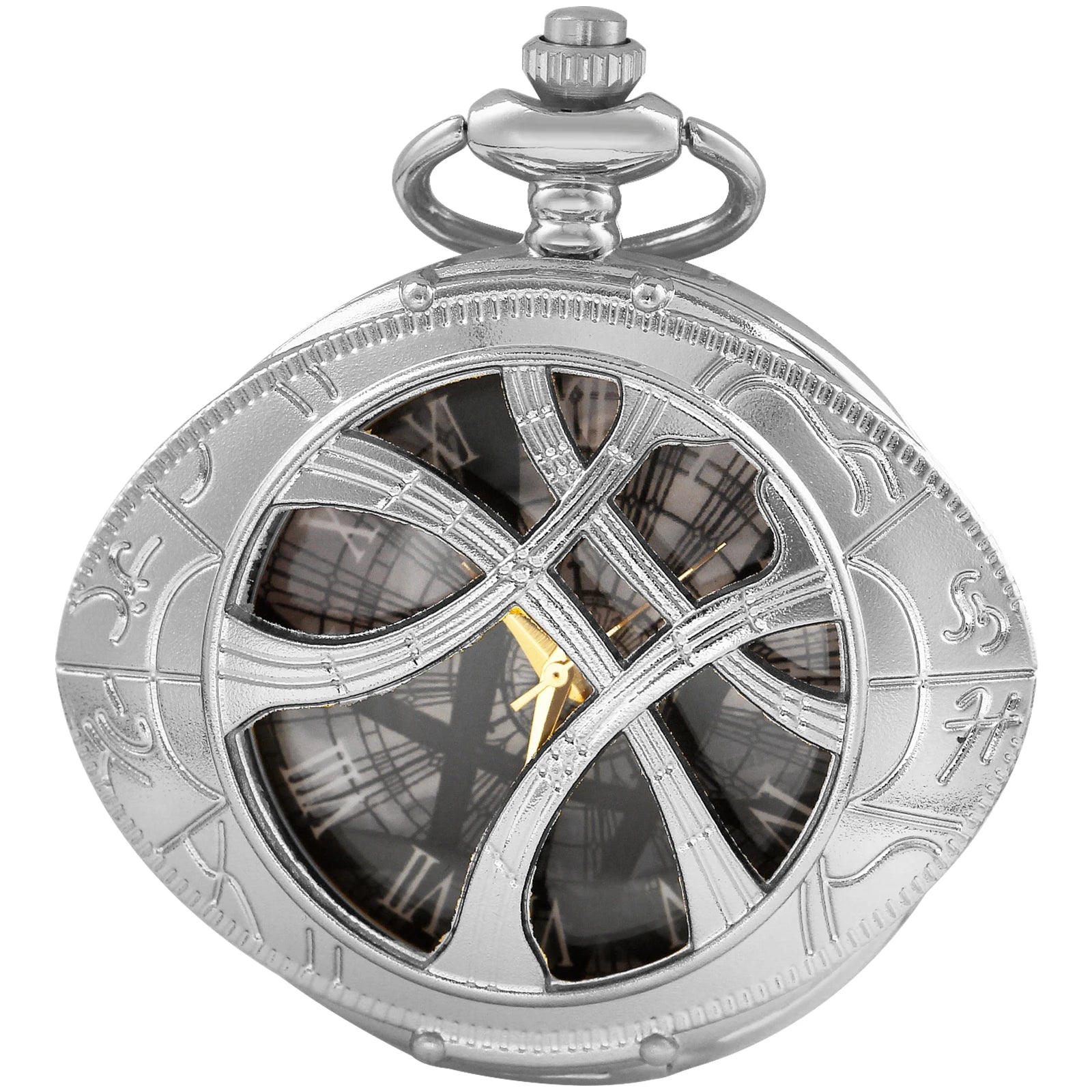 Vintage Bronze Eye Round Case Shape Quartz Pocket Watch Jewelry Pendant Necklace Chain Gifts for Men Women