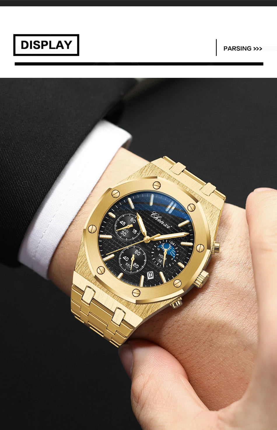 CHENXI  Multifunctional Men's Watches Luxury Brand Calendar Luminous  Waterproof Men Wristwatch High Quality Quartz male Watch