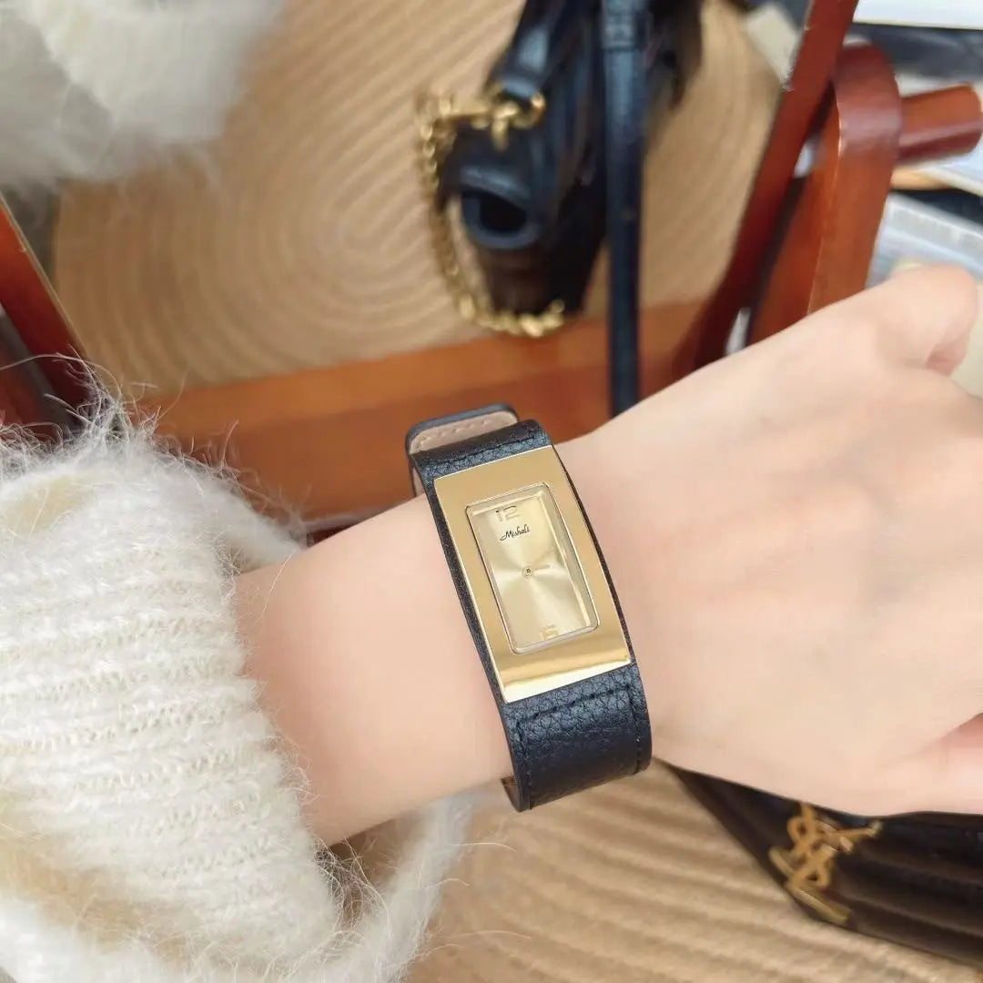 New Square Leather Strap Watch, High-Quality Leather, Versatile And Fashionable Women'S Watch, A Creative Gift For Women.