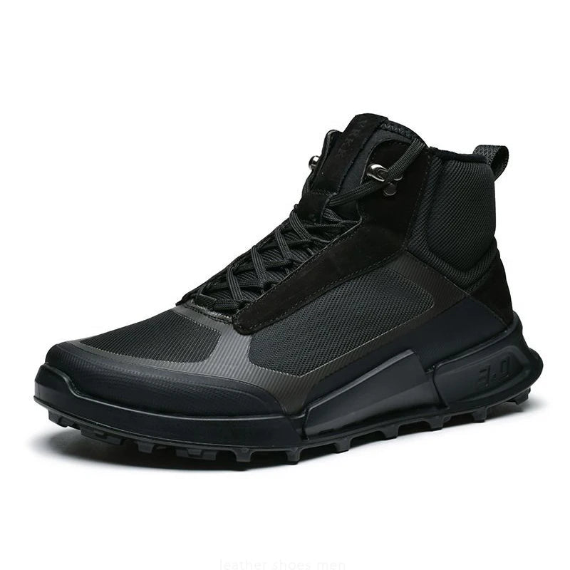 Trendy High Top Running Shoes Men Luxury Original Waterproof Sneaker Non Slip Outdoor Hiking Climbing Trekking Boots Patchwork