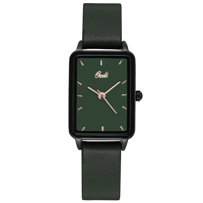 GEDI Watches for Woman Vintage Niche Elegant Waterproof Leather Watches Ladies Quartz Square Women's Wristwatches
