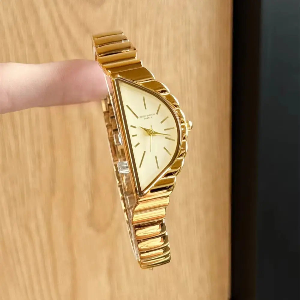 GEDI Vintage Irregular Triangle Woman Watches Fashion Luxury Waterproof Quartz Women's Wristwatch Perfect for Dress Outfits