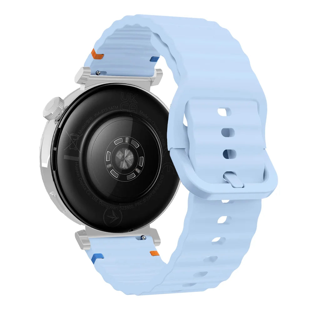 18/20/22mm Sports Wave Silicone Strap For Huawei Watch GT6-5-4 41mm 5 GT5 Pro 42mm Bracelet Wristband For Xiaomi Watch S4 41mm