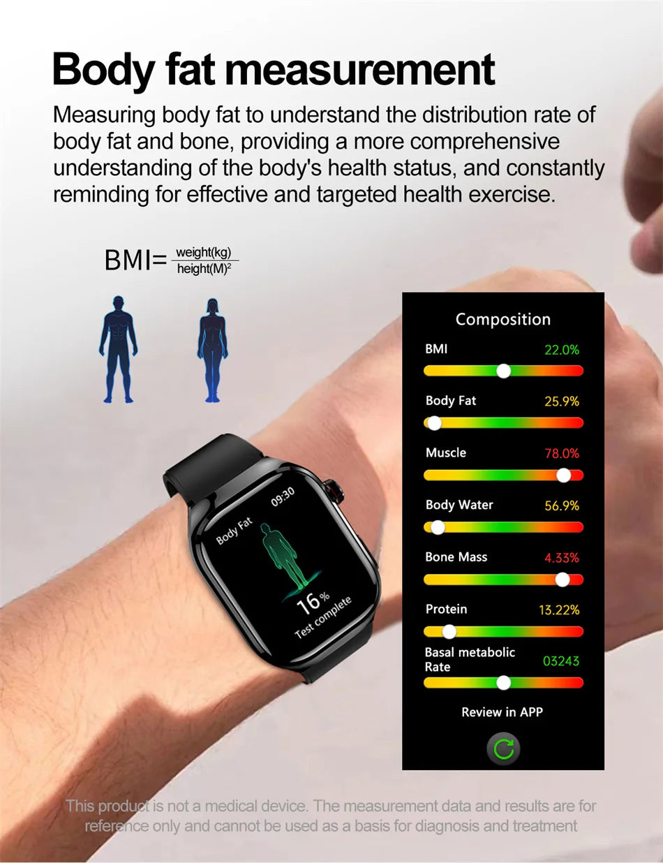 SmartWatch Voice Call Push reminder Physical examination Health Watch Blood Pressure UricAcid Blood Oxygen ECG Sport Smart watch