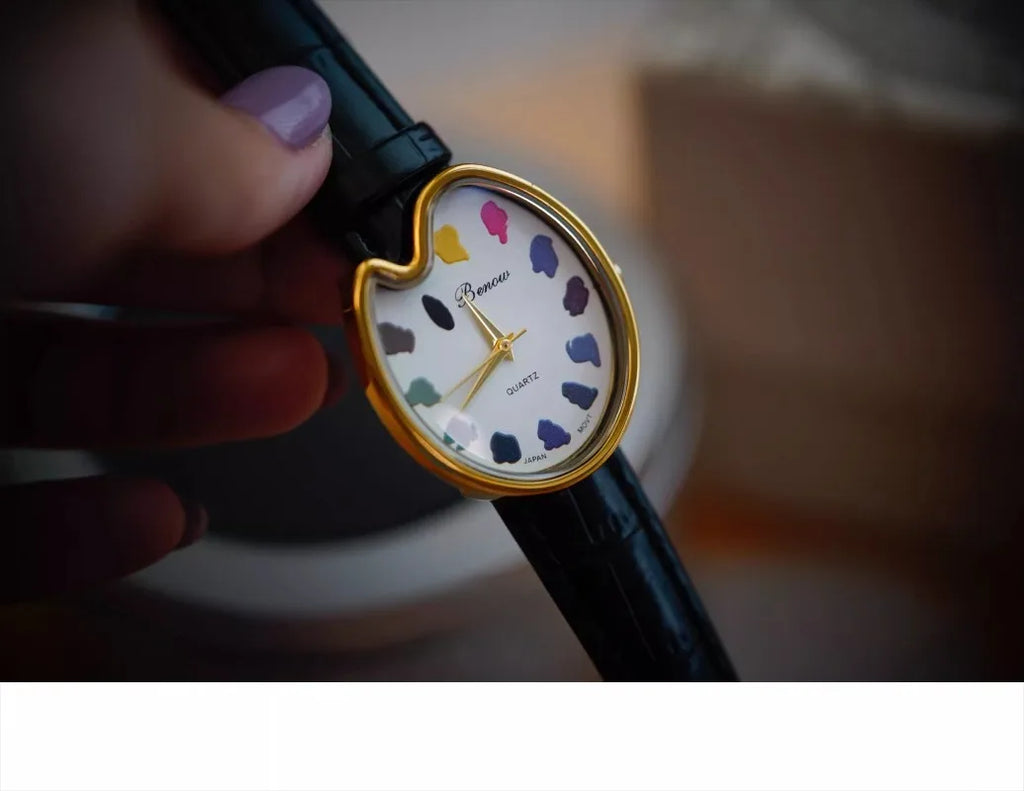 2026 Hot Sale Retro Niche Art sketching board Design Leather Quartz Square Exquisite and Versatile Pointer Watch 29mm
