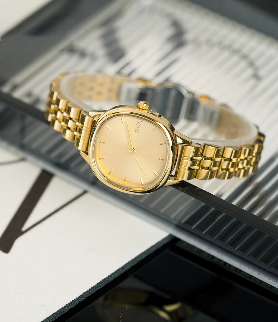 New Fashion Watch for Women Simple Japanese Quartz Wristwatches Ladies Small Gold Watch Elegant Stainless Steel Silver Clock