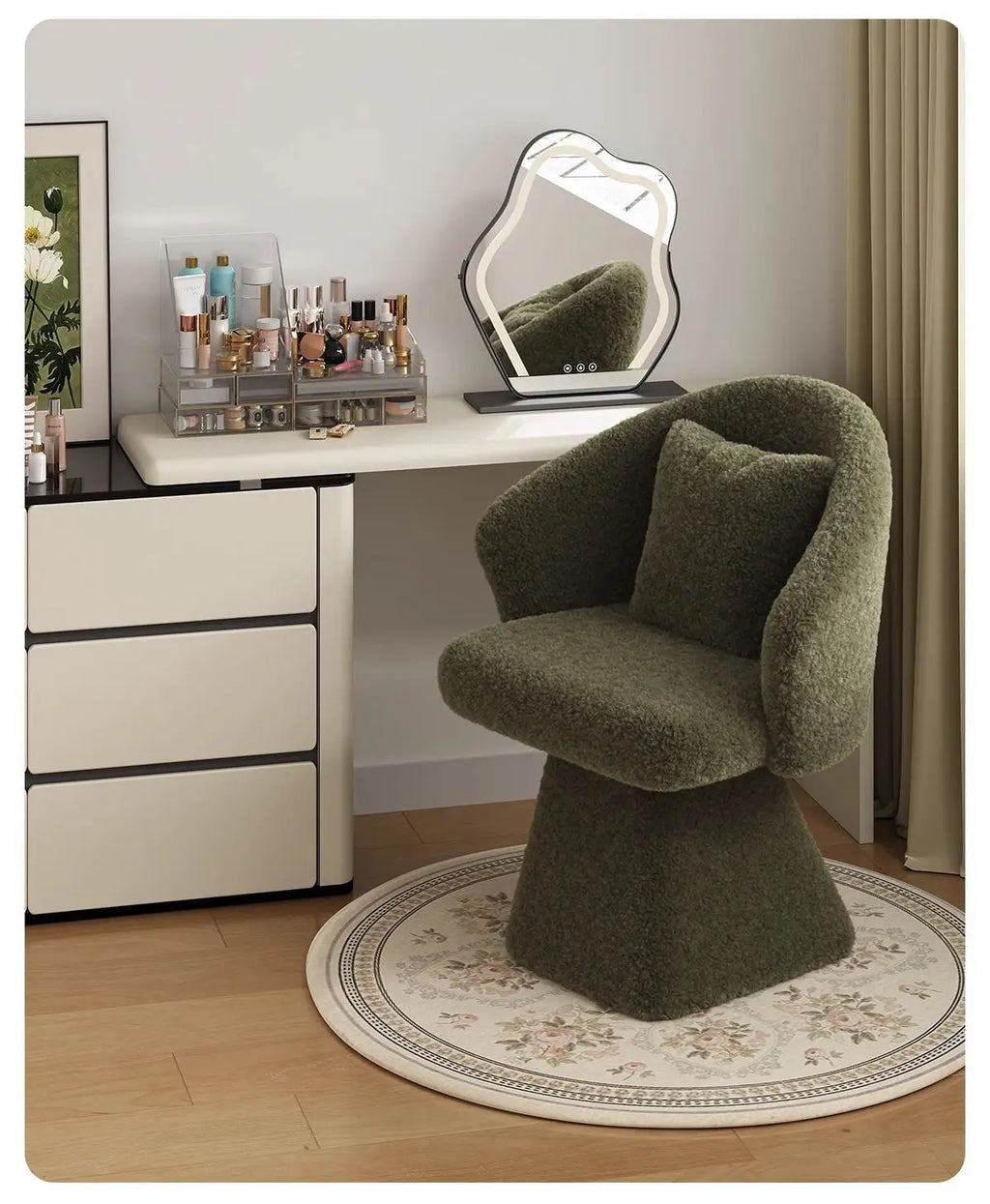 Dressing Table Chair, Rotatable Makeup Stool, Female Bedroom Princess, Light Luxury Nail Salon, Beauty Salon, Reception Chair