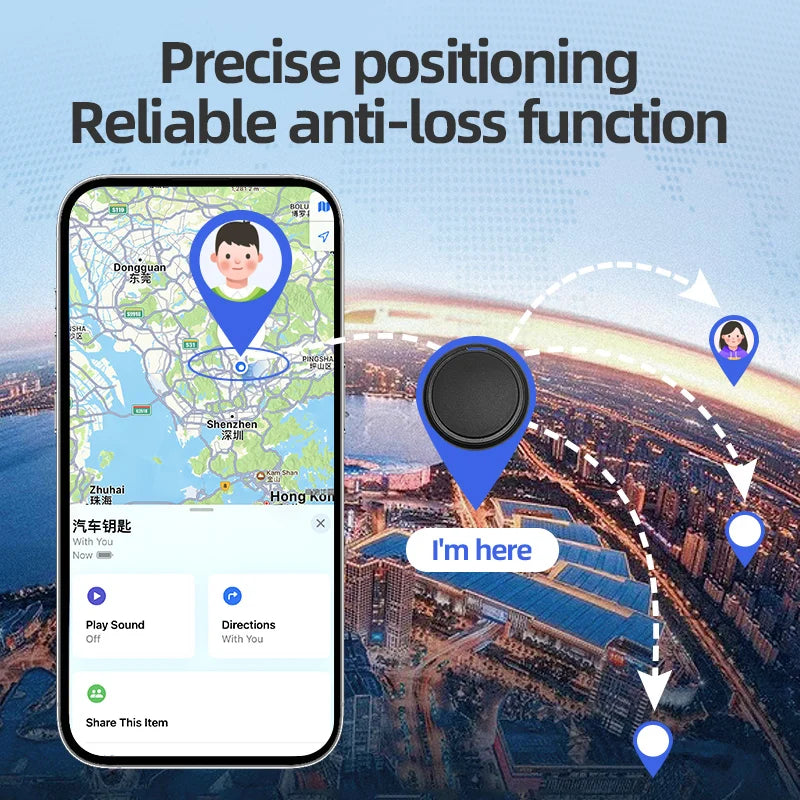 Smart iOS GPS Tracker Tag Suitable For Apple iOS Airtag Anti Loss Locator Car Key Bicycles Elderly People Pets Anti Loss Tracker