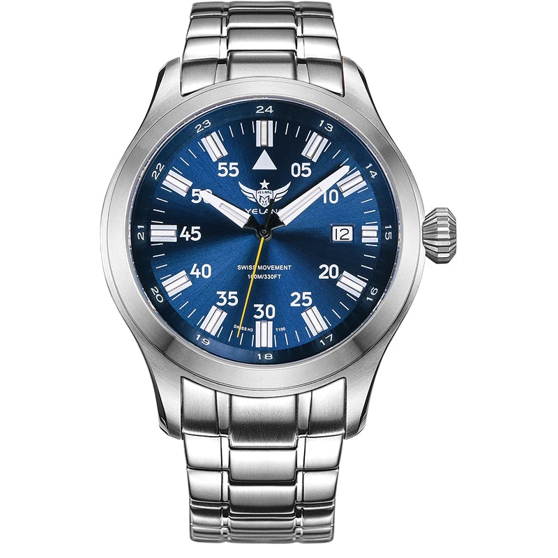 YELANG V1021S Men Quartz Watch 42mm Swiss Ronda  Movement 10-year battery life T100 Luminous 100m Waterproof Men's Diving Watch