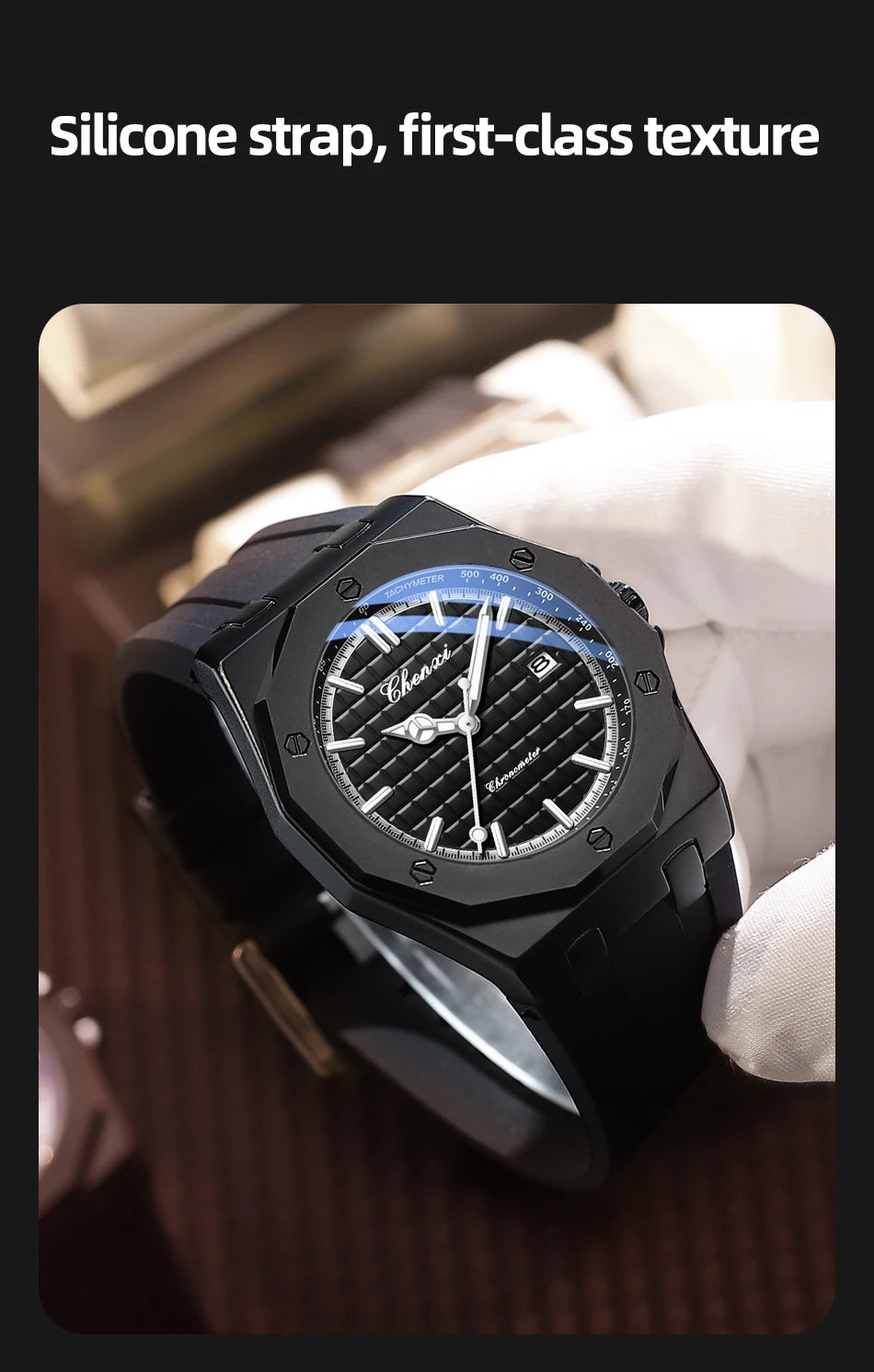 Mens Watches Top Brand Luxury Quartz Calendar Casual Watch Fashion Silicone Waterproof Luminous Wristwatch For Man
