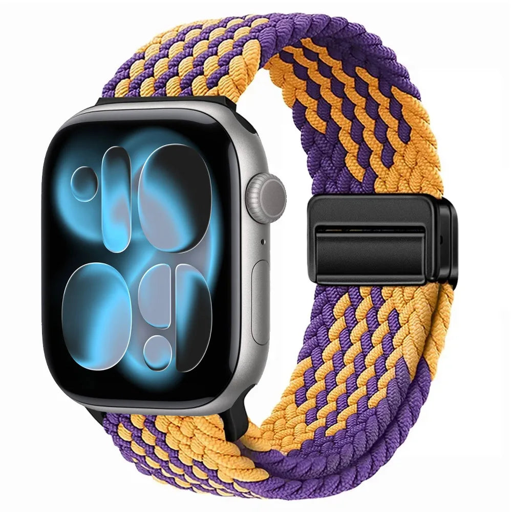 Nylon Loop Strap for Apple Watch 11 10 9 8 7 46mm 42mm 45mm 41mm Ultra 3 2 1 49mm Magnetic Braided  IWatch 6 5 4 SE3 Accessories