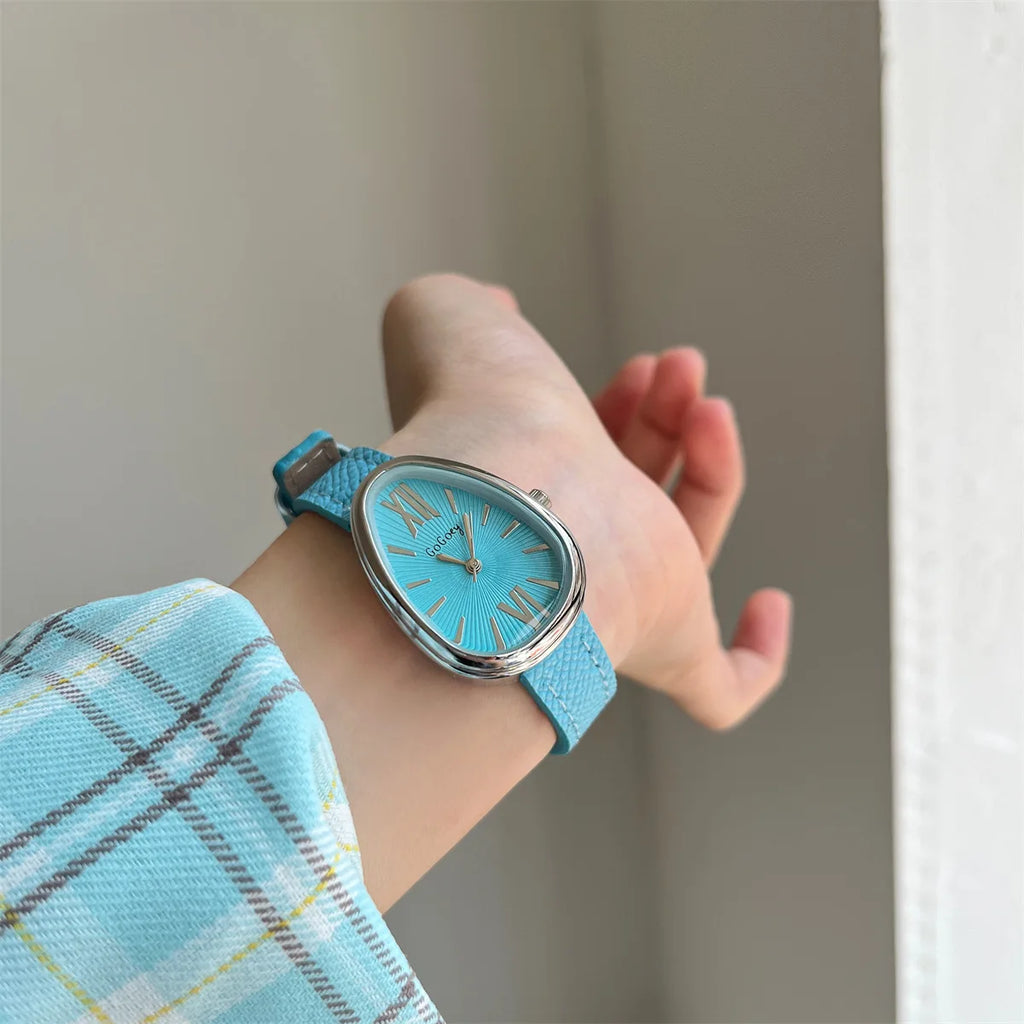 Luxury Brand Women Snake Dial Watch Ladies Fashion Red Leather Strap Quartz Wristwatch Female Gift Dropshipping Clock Relogio
