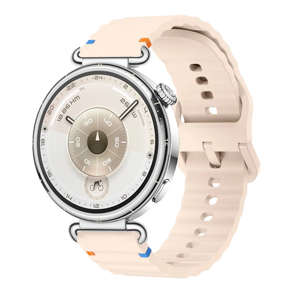 18/20/22mm Sports Wave Silicone Strap For Huawei Watch GT6-5-4 41mm 5 GT5 Pro 42mm Bracelet Wristband For Xiaomi Watch S4 41mm