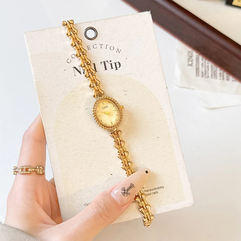 GEDI Ladies Watches Luxury Vintage Women Quartz Watch Waterproof Elegant Niche Wristwatches Fashion Watches Gifts