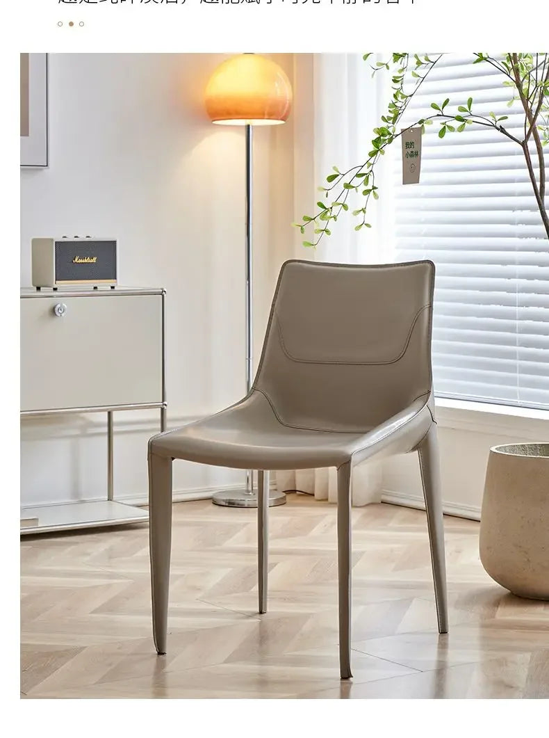 Leather Meeting Sedentary Dining Chair Luxury Backrest Comfortable Simple Dining Chair Hotel Restaurant Cadeiras Home Furniture