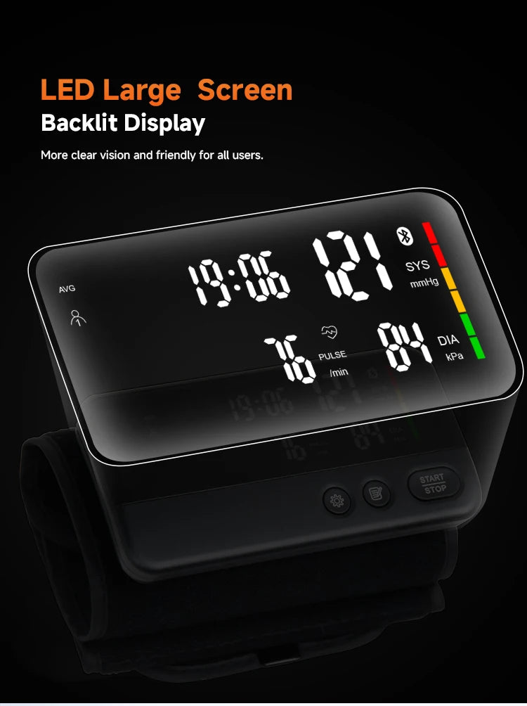 Bluetooth blood pressure meter,large screen display,2 sets of data storage,Intelligent portable upper arm blood pressure monitor
