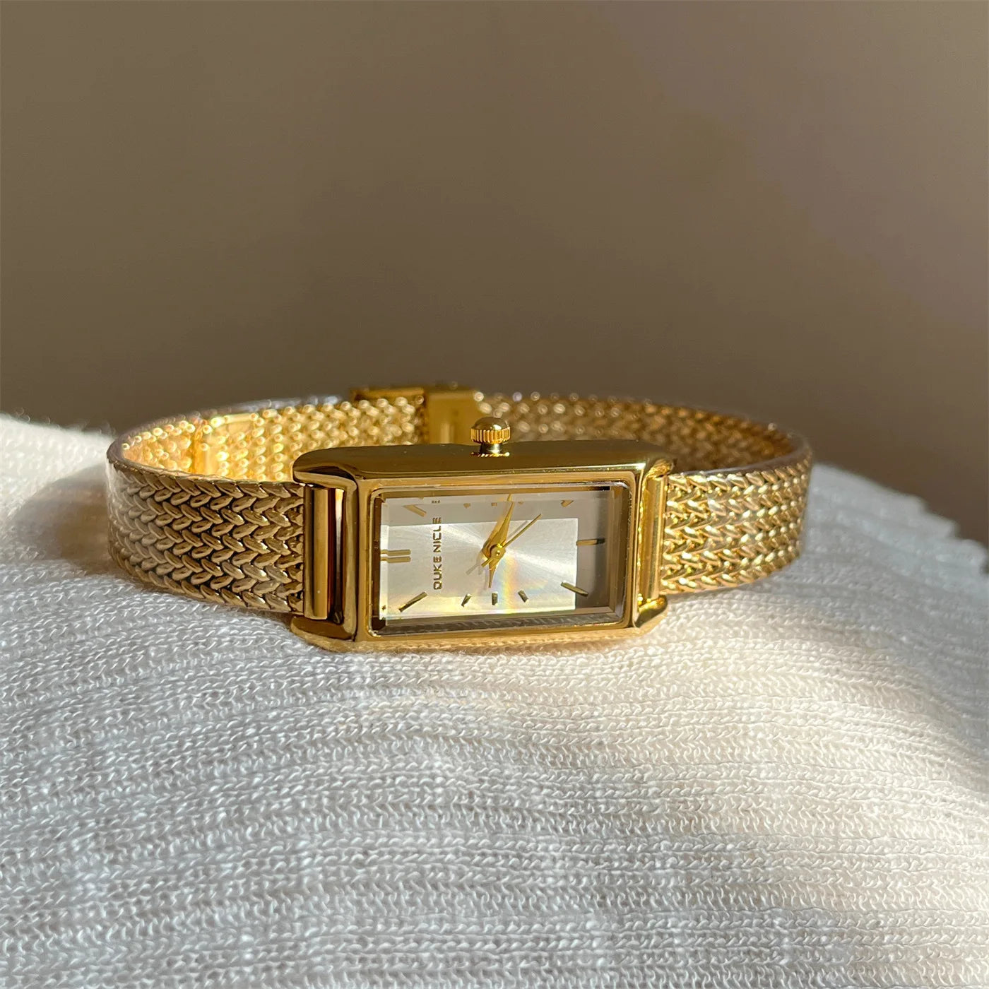 Women Watch for Girls Quartz Reloj Mujer Sliver Blue Gold Green Orologio Ladies Wristwatch Simple Vintage Rectangle Shaped Clock