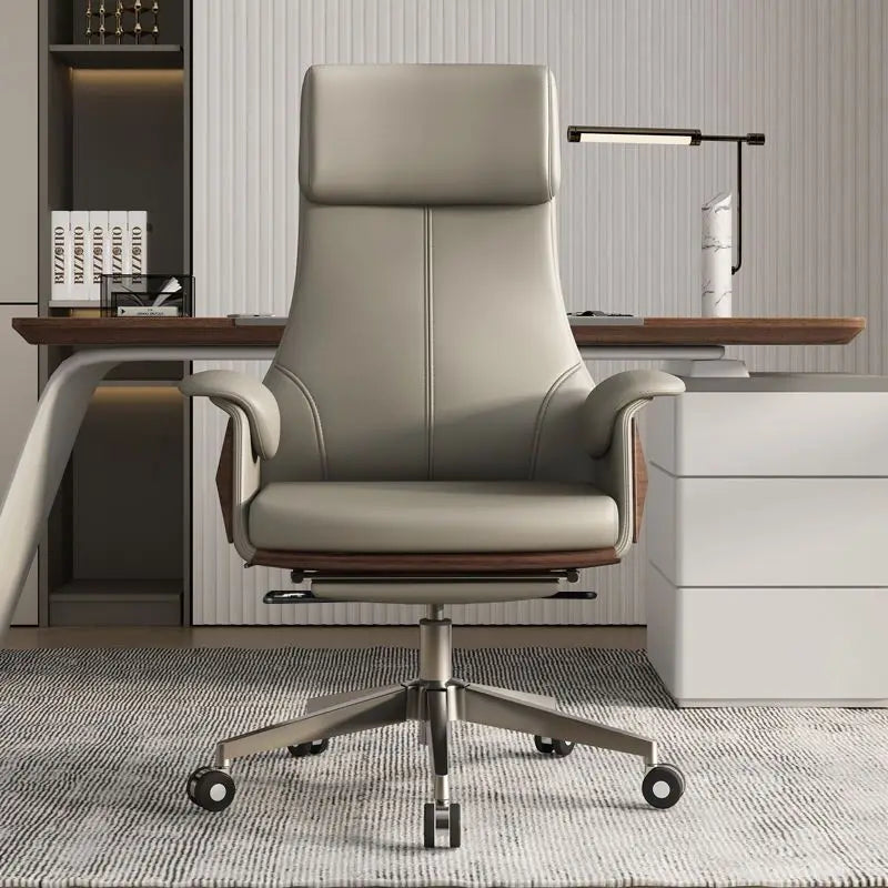 High end boss chair, genuine leather office chair, CEO computer, ergonomic, sedentary, swivel chair that can be reclined