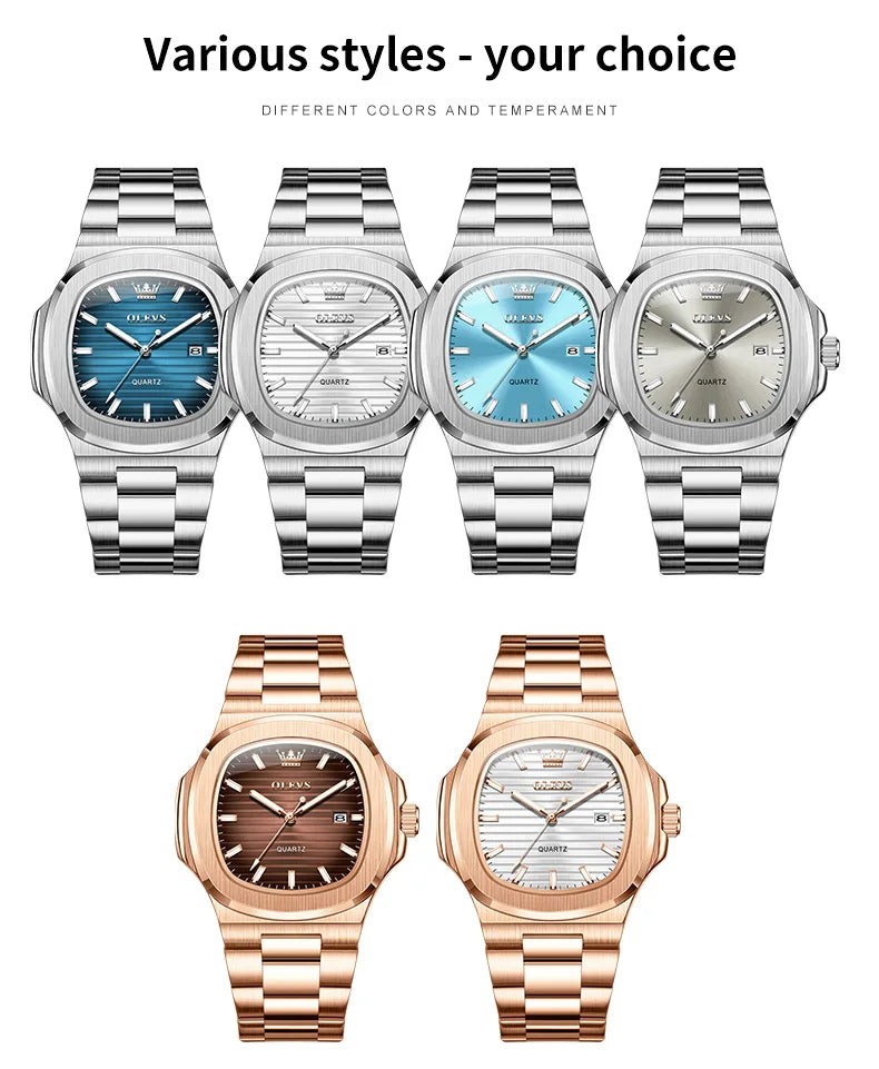 OLEVS 3696 Quartz Watch For Men Luxury Calendar Waterproof Business Men's Wristwatch Luminous Big Dial Fashion Simple Man Watch