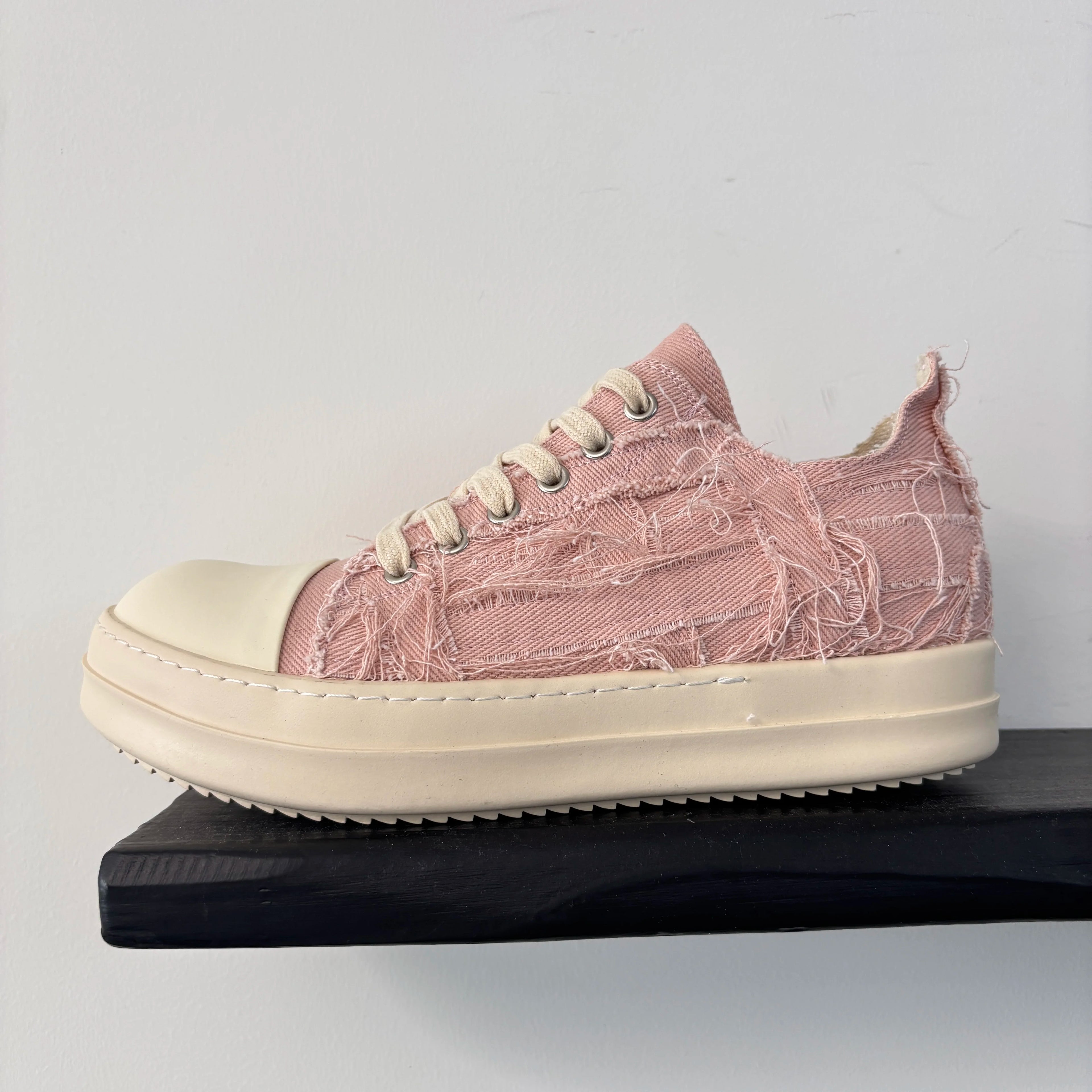 Brand Men Shoes Casual Canvas Distress Flats High to Ankle Boots Women Owens Vintage Original Luxury Designers Sneakers