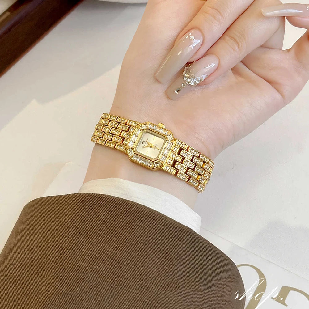 BS Bee Sister Ladies Watches Luxury Diamond Watch Square Bracelet Quartz Wristwatches Fashion Casual Watches Gift Women