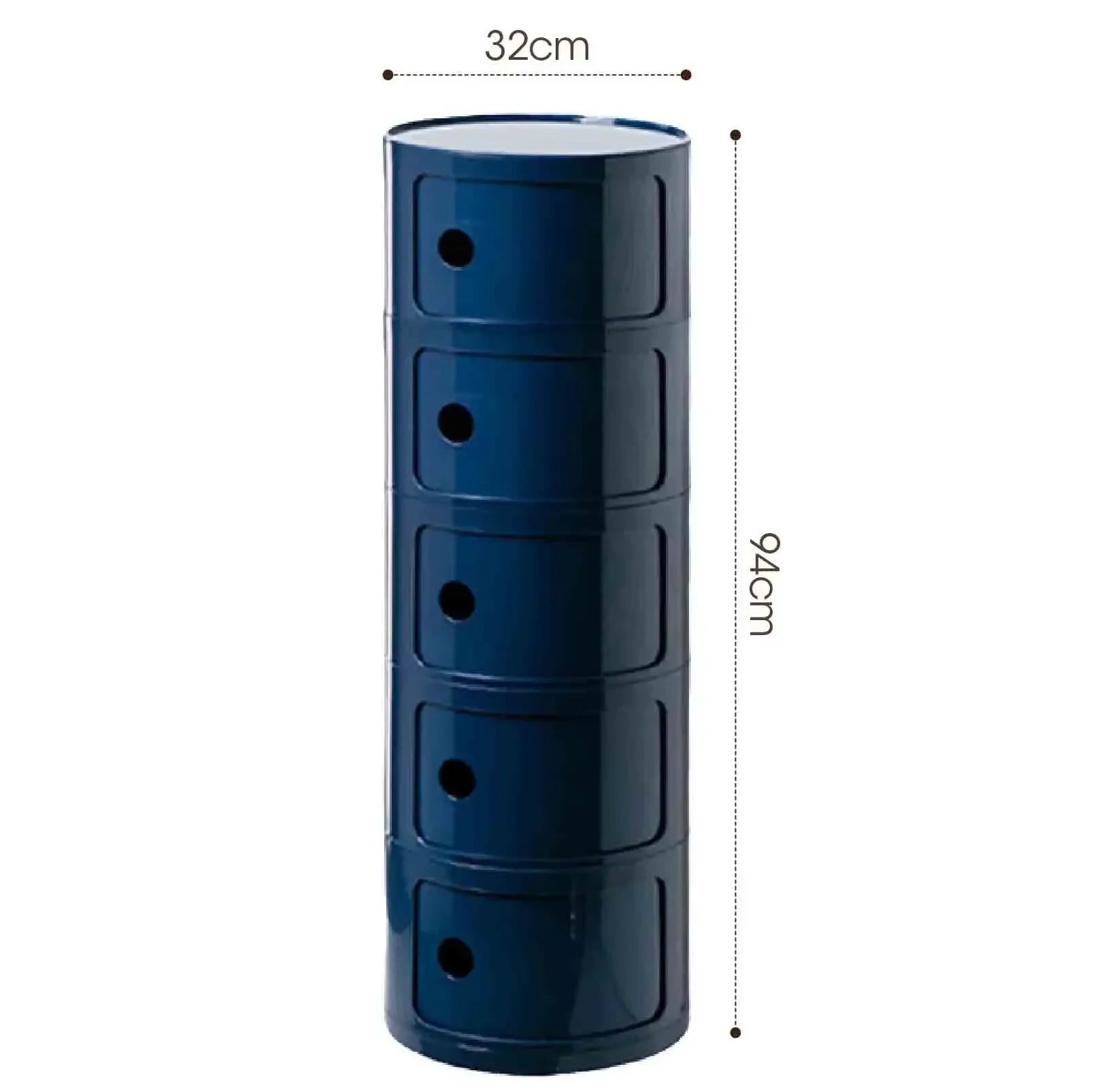 Plastic Round Bedside Nightstand with Drawers Practical Storage Box Cabinet Nightstand Chic Decor for Bedroom Living Room