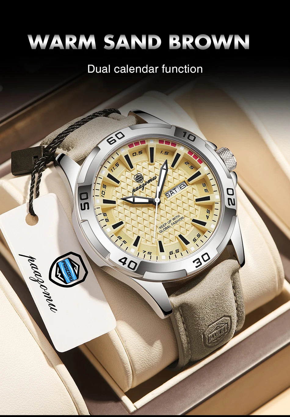 PAAZOMU Luxury Sports Men Watch Luminous Waterproof Chronograph Date Man Wristwatch Leather Quartz Business Men's Watches Reloj