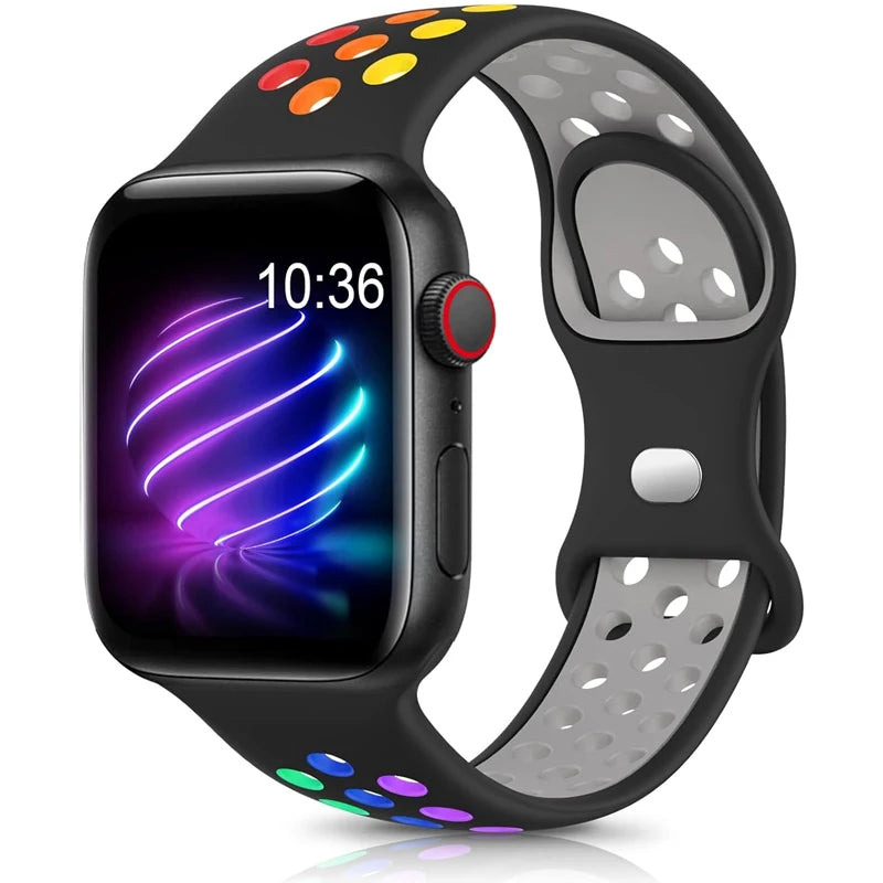 Strap For Apple Watch Band 44mm 49mm 45mm 40mm 41mm 38mm 42mm correa Breathable sports bracelet iwatch series 8 SE 7 6 5 9 Ultra