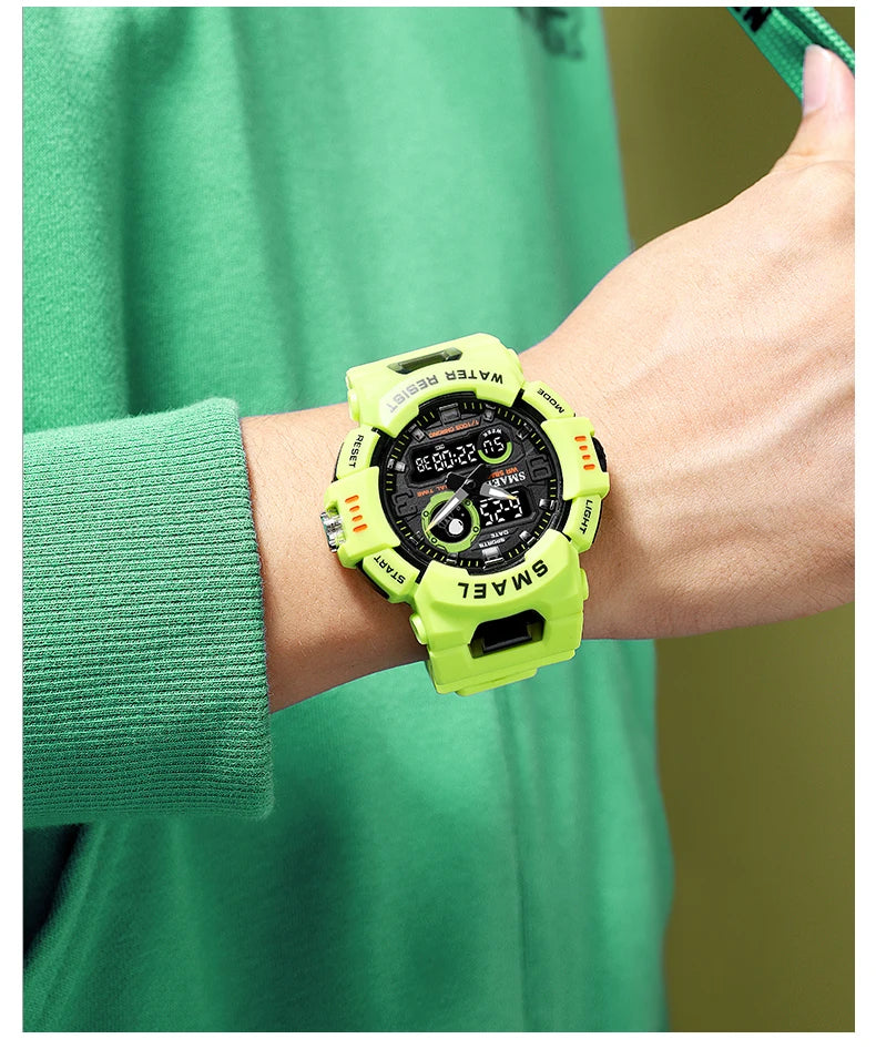 SMAEL Sport Watches Digital Watch LED 50m Waterproof Military Wristwatch Male Clocks 8063 Mens Watches  Stopwatches Alarm Clock