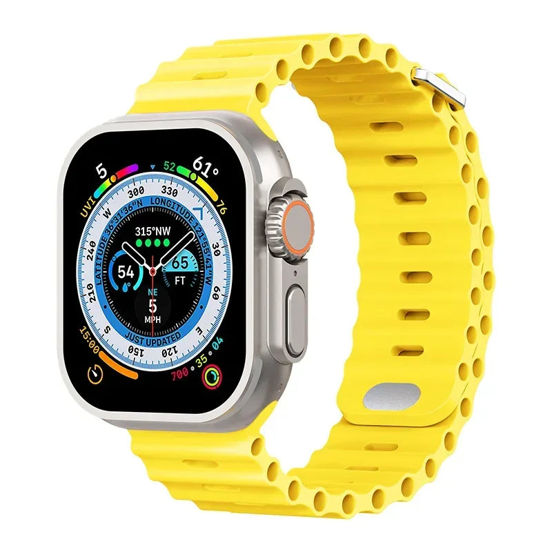 Ocean strap For Apple Watch Ultra 3 2 1 Band 49mm 11 10 9 8 7 46mm 45mm 41mm Silicone Wristband iWatch 6 5 4 SE3 44mm 40mm 42mm