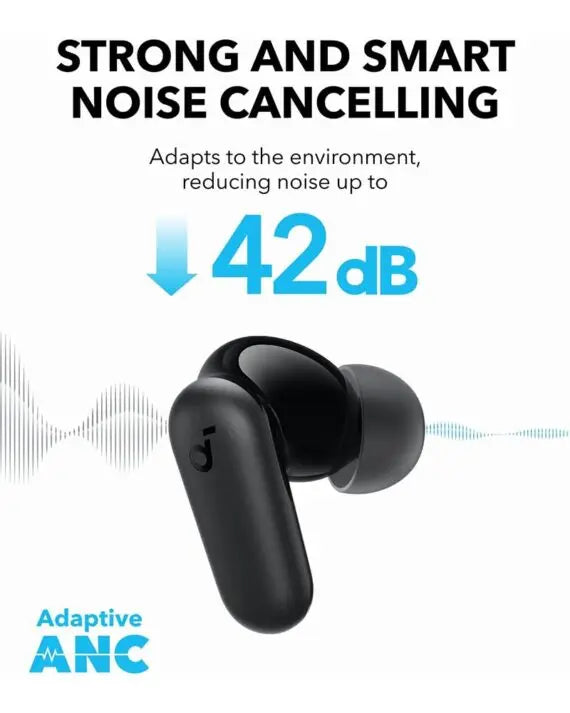 Anker Soundcore R50i NC True Wireless Headset Noise Cancelling Earbuds A3959H11 Black Noise Cancelling Bluetooth Headphones