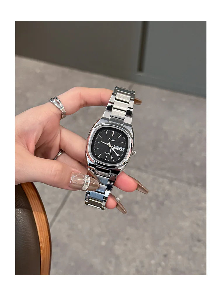 High Quality Women's Watch Minimalist Small Square Plate Bracelet Women's Watch Brown Quartz Waterproof Clock for Wife's Gift