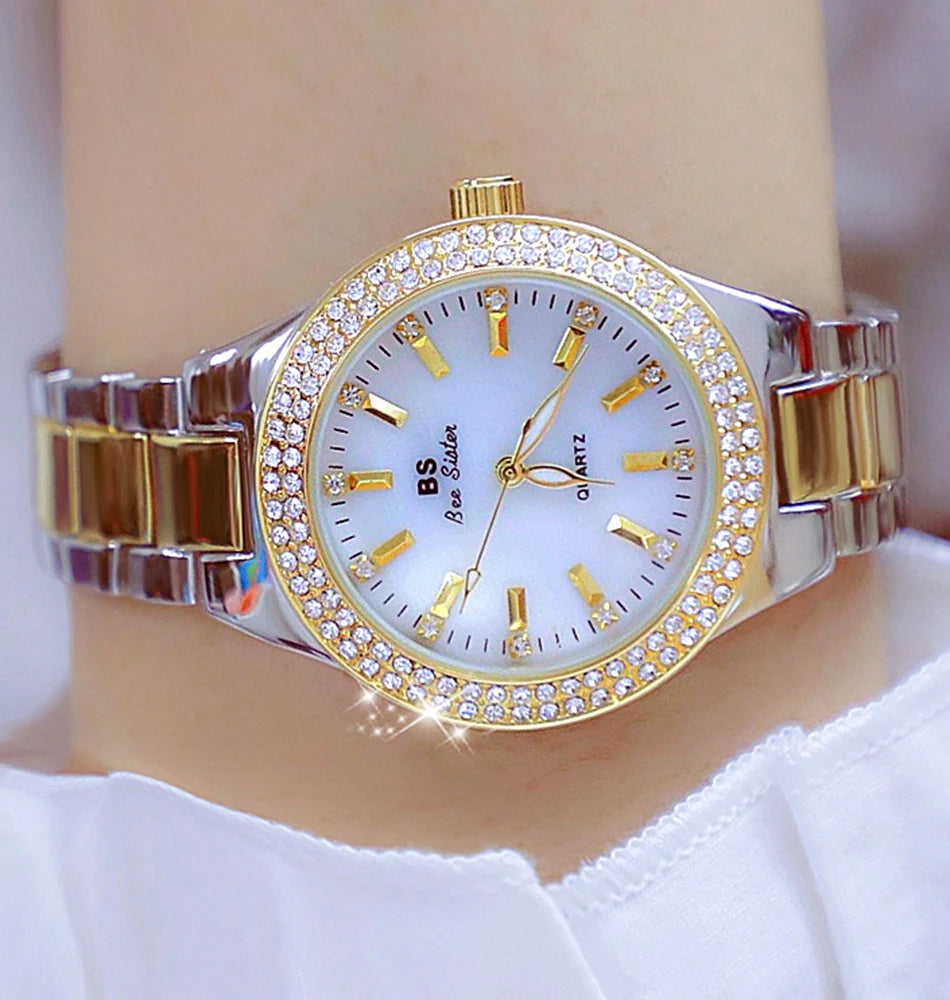 Original Brand Women's Watches Fashion Diamond Quartz Watch Luxury Classic Stainless Steel Bracelet Wristwatch Famale Hot Sale