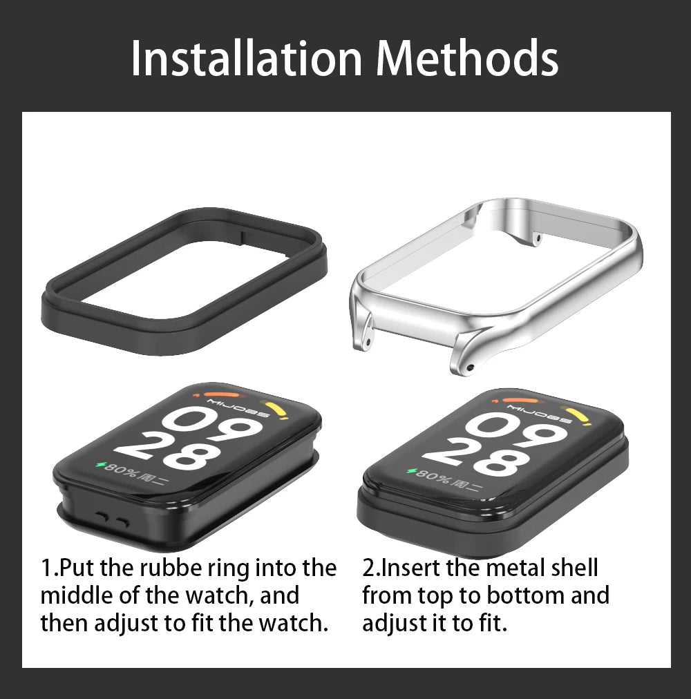 Strap For Xiaomi Mi Band 8 9 Active Bracelet for Xiaomi Smart Band 8 Active Stainless Steel Metal Watchband Mi Band 8 Active
