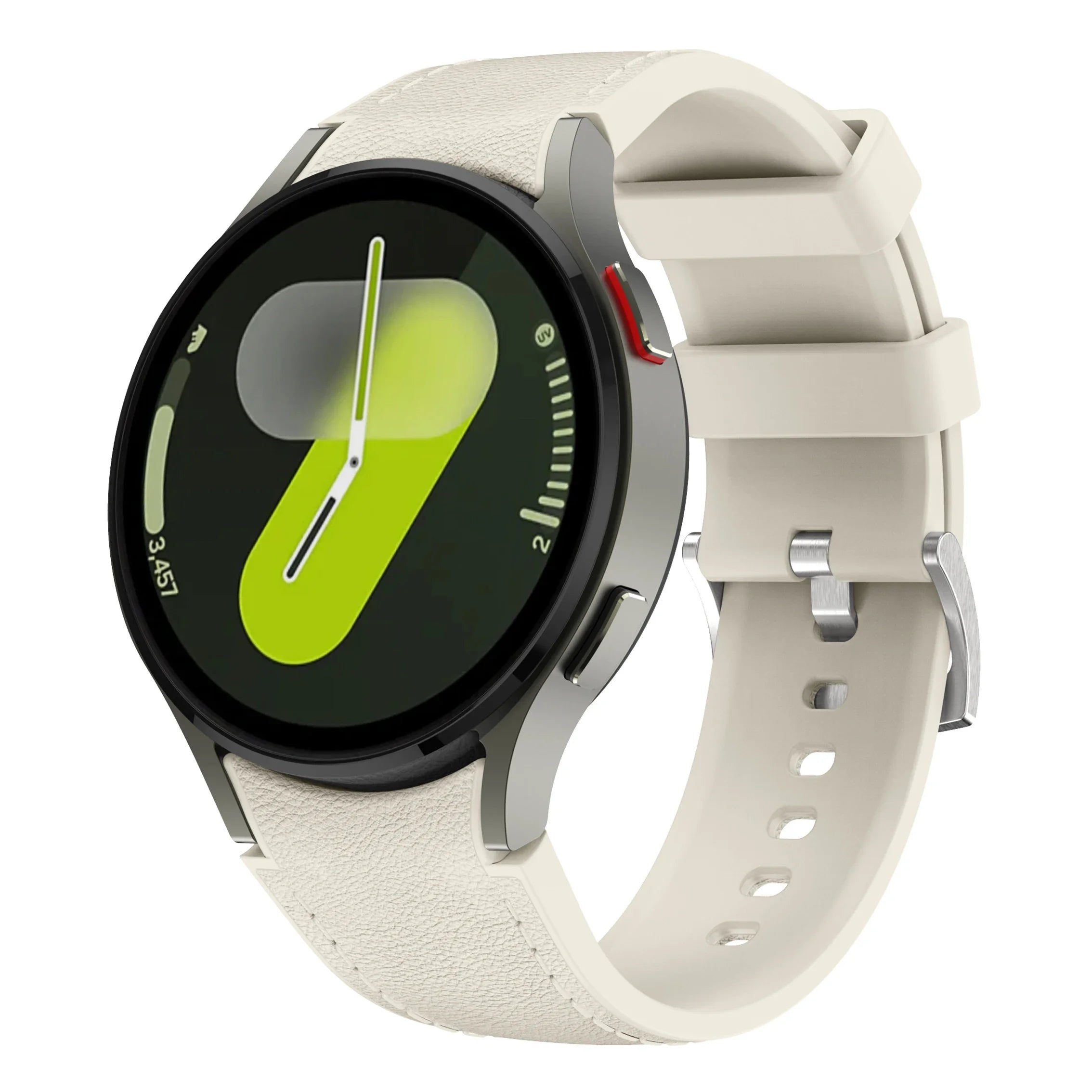 Silicone+Leather Strap for Samsung Galaxy Watch 7 6 5 4 44mm 40mm/5 Pro 45mm Wristband for Galaxy Watch 6 Classic 47mm 43mm Belt