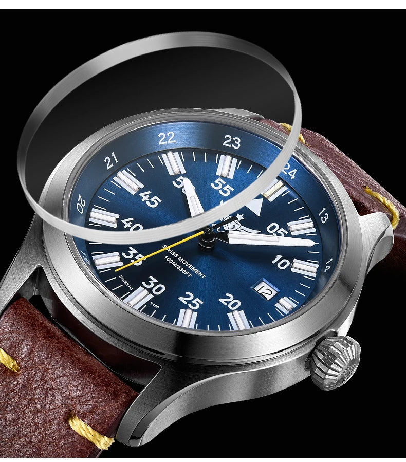 YELANG V1021S Men Quartz Watch 42mm Swiss Ronda  Movement 10-year battery life T100 Luminous 100m Waterproof Men's Diving Watch