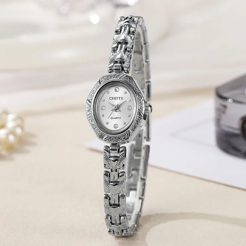 Women Luxury Watch Fashion Gold Watches Female Oval Dial Bracelet Watches Simple Wristwatches Wholesale Relojes Para Mujer