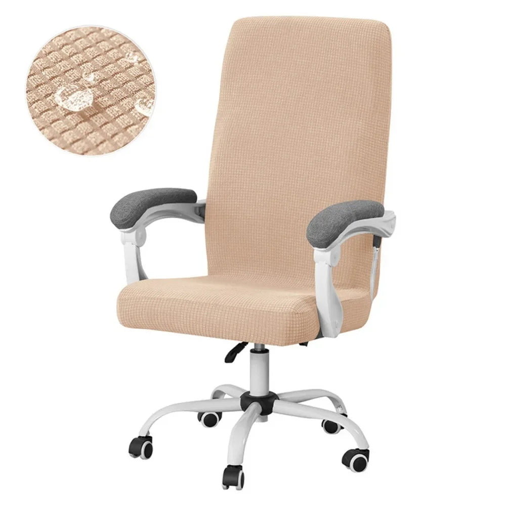 ARMFAVER Waterproof Office Chair Cover with Zipper Stretchable Fit for Swivel Chairs Elastic Slipcover Protector Solid Colors