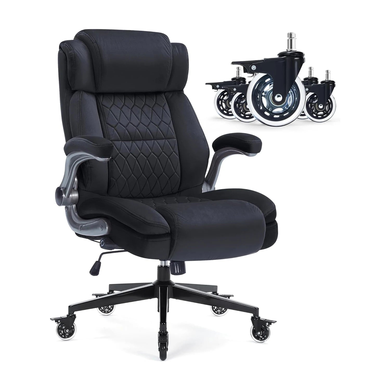 High Back Office Chair Ergonomic Computer Desk Chair with Heavy Duty Base Lumbar Support Thick Padded Large Work Chairs