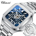CHENXI Mechanical Men's Watch High-end Square Dial Men Watches Fully Automatic Hollow Wristwatches Male Gifts