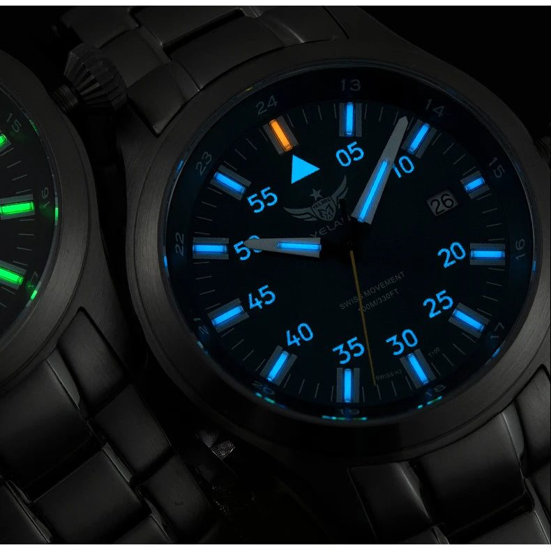 YELANG V1021S Men Quartz Watch 42mm Swiss Ronda  Movement 10-year battery life T100 Luminous 100m Waterproof Men's Diving Watch